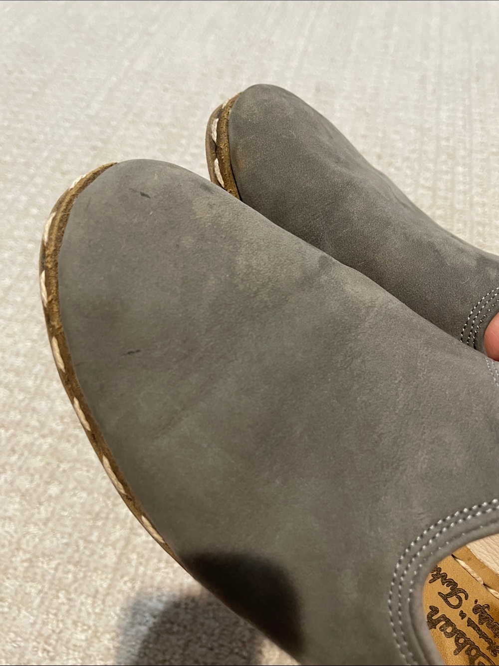 Sabah Taupe Suede Slip-On Flats - Picture 10 of 13